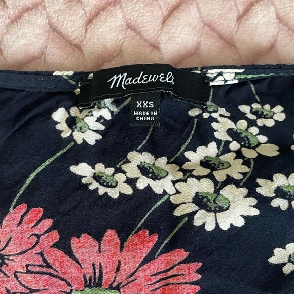 Madewell Petite Novel Tie-Front Top in Hillside Daisies Womens Size XXS - Picture 7 of 7